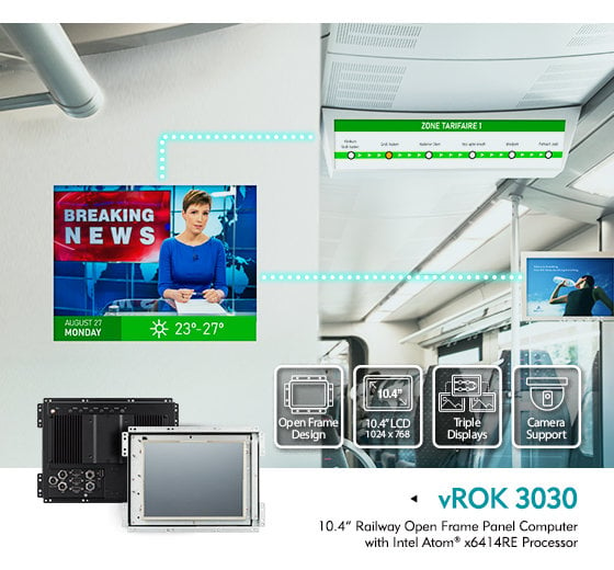 vROK 3030 Open Frame Panel PC for Railway Passenger Information Systems